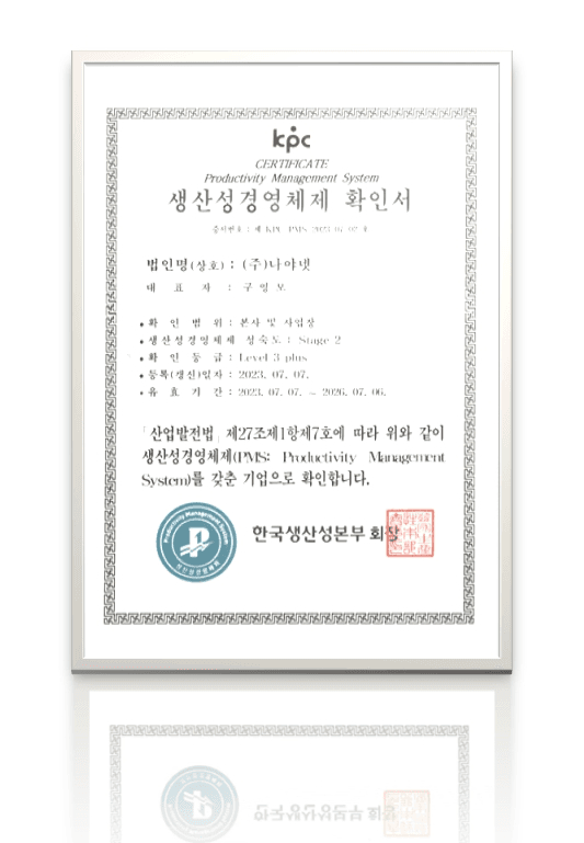 생산성경영체제 확인서